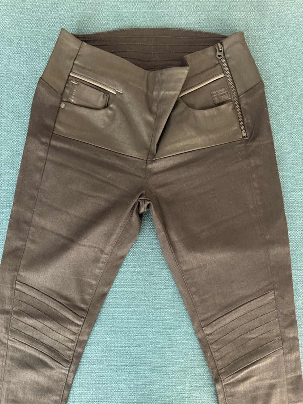 G Star Raw Women’s Black Moto-Style Slim Pants